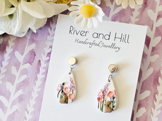 Meadow Bunny Droplet Earrings Small