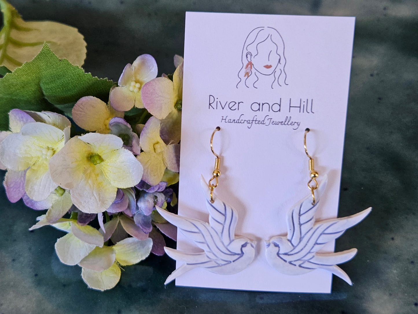 Porcelain Blue Bird Earrings