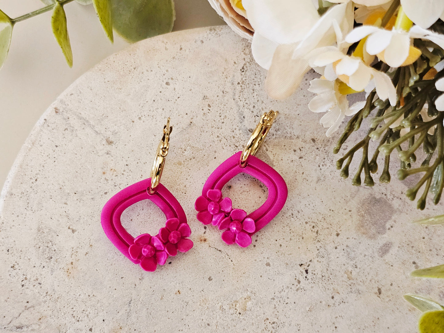 Daily Colour Magenta Floral Hoops