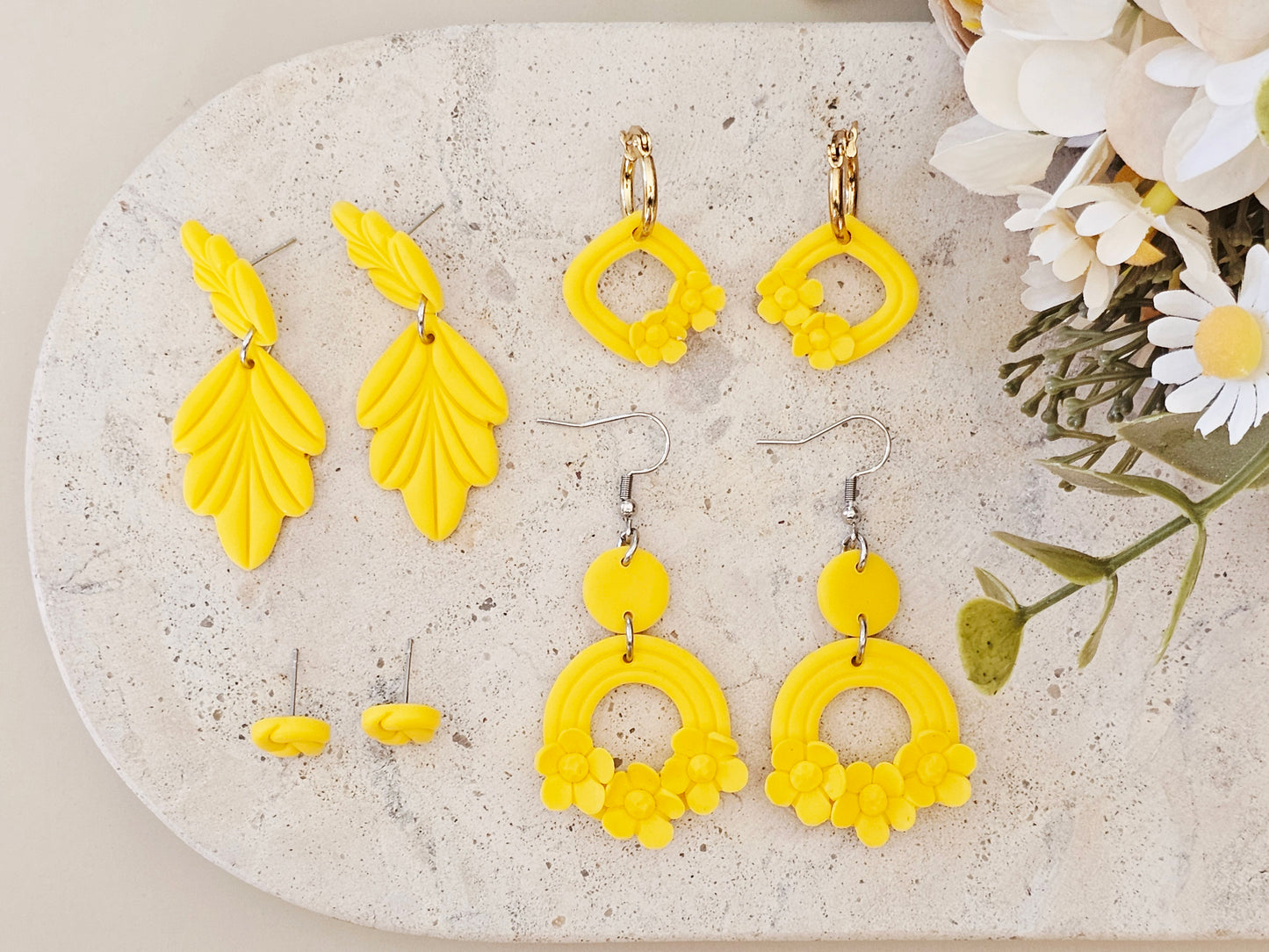 Daily Colour Bright Yellow Arch Earrings
