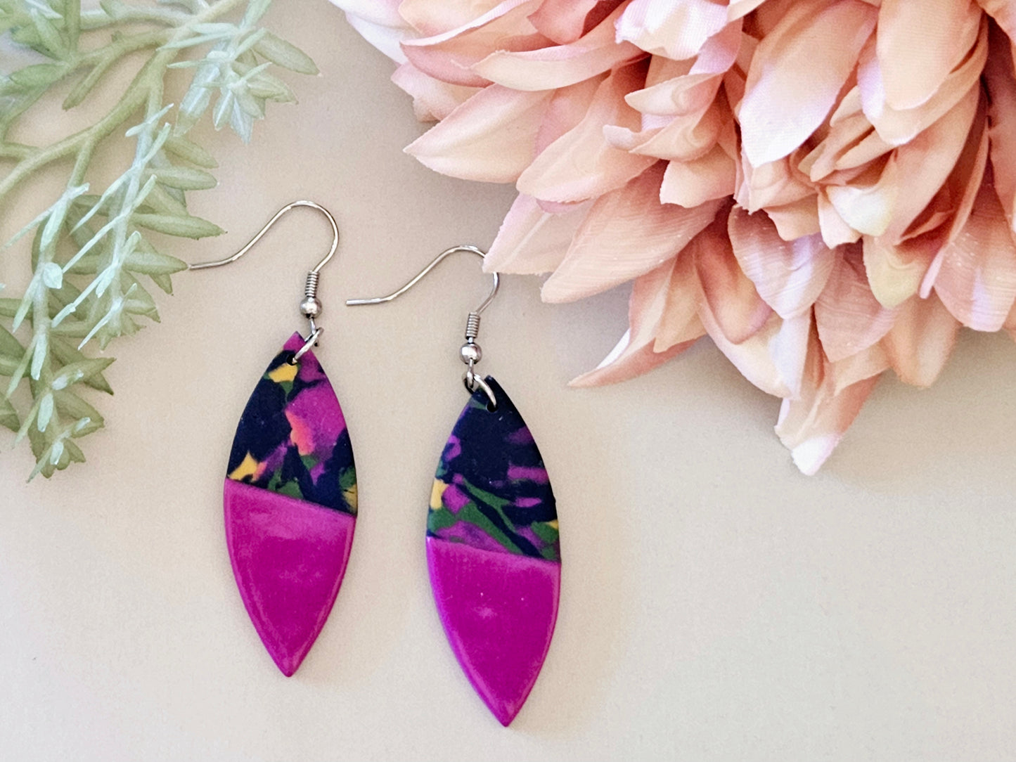 Scraps to Statements Pink Earrings