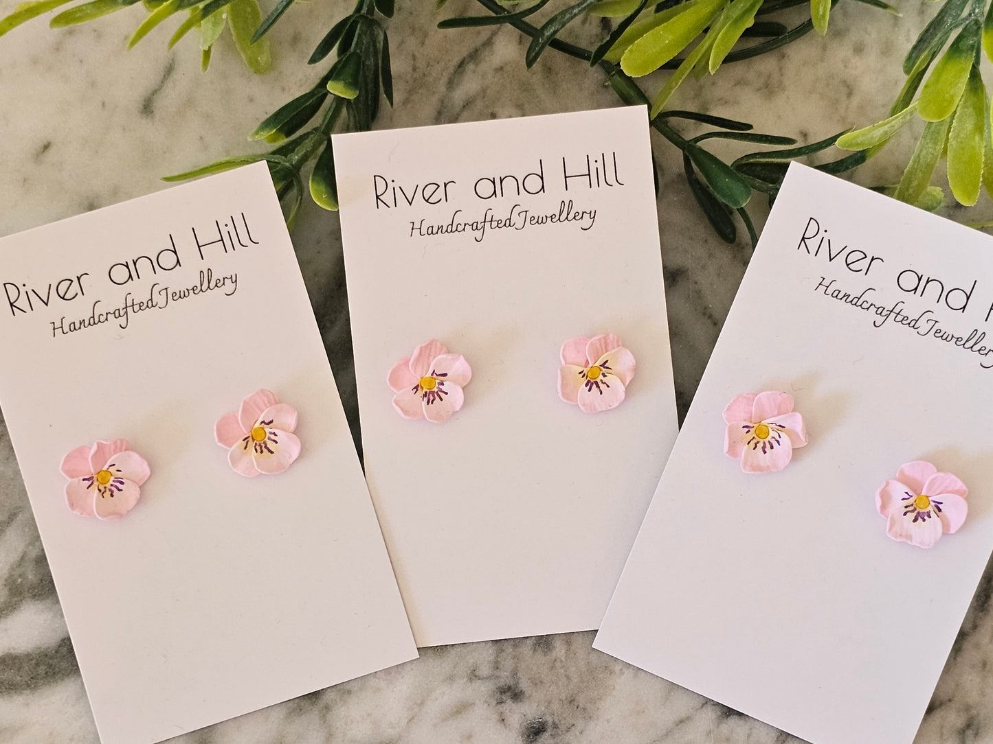 Pansy French Hook Light Pink Earrings