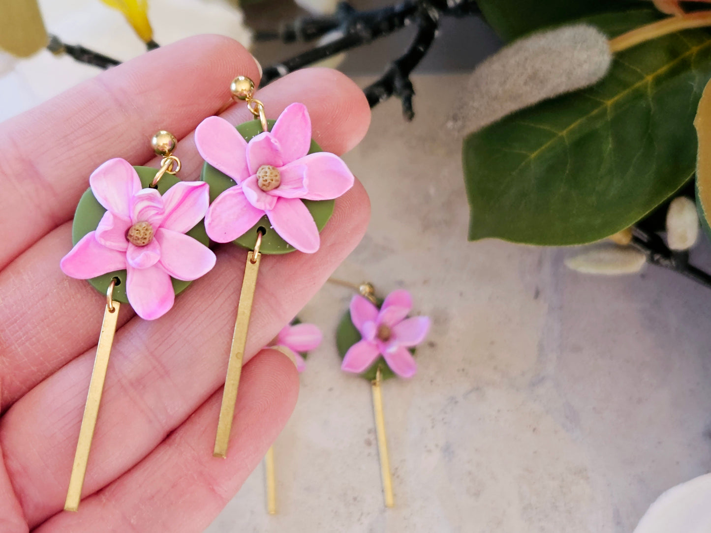 Magnolia Bar Drop Earrings