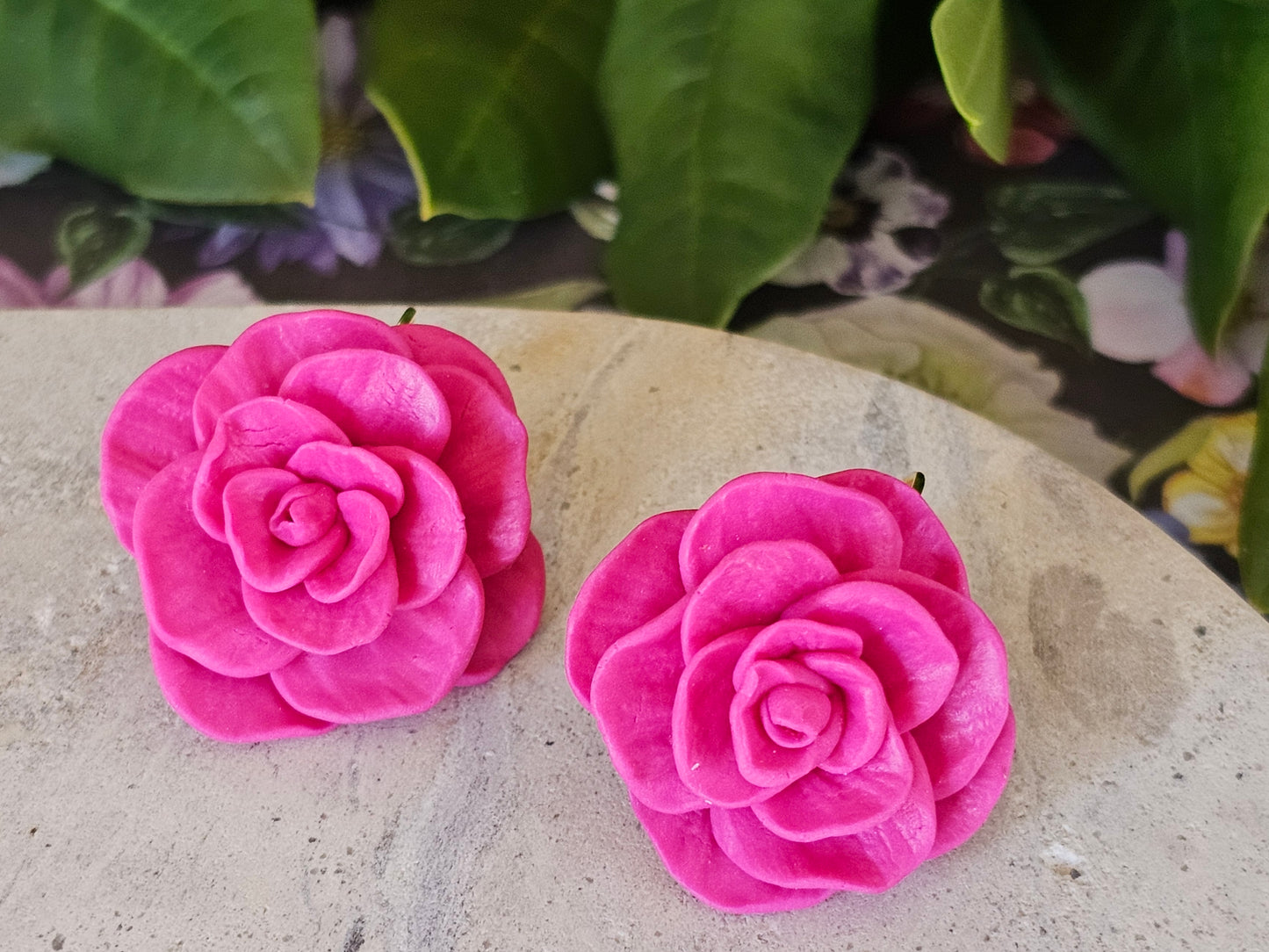 Cammellia French Hook Earrings Magenta