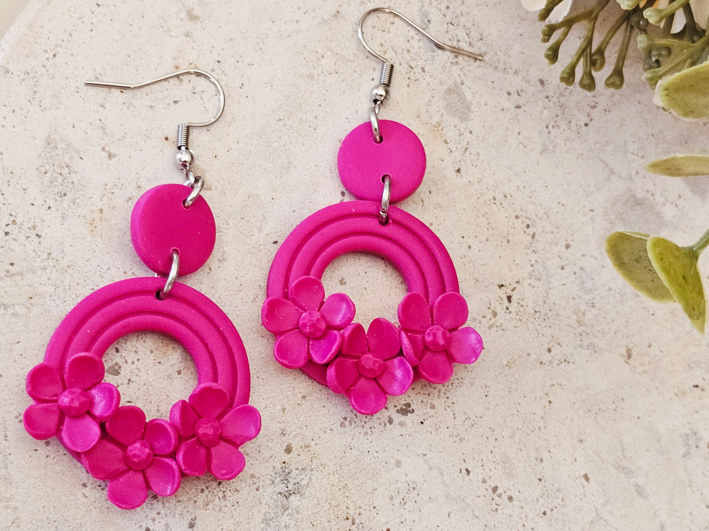 Daily Colour Magenta Floral Earrings