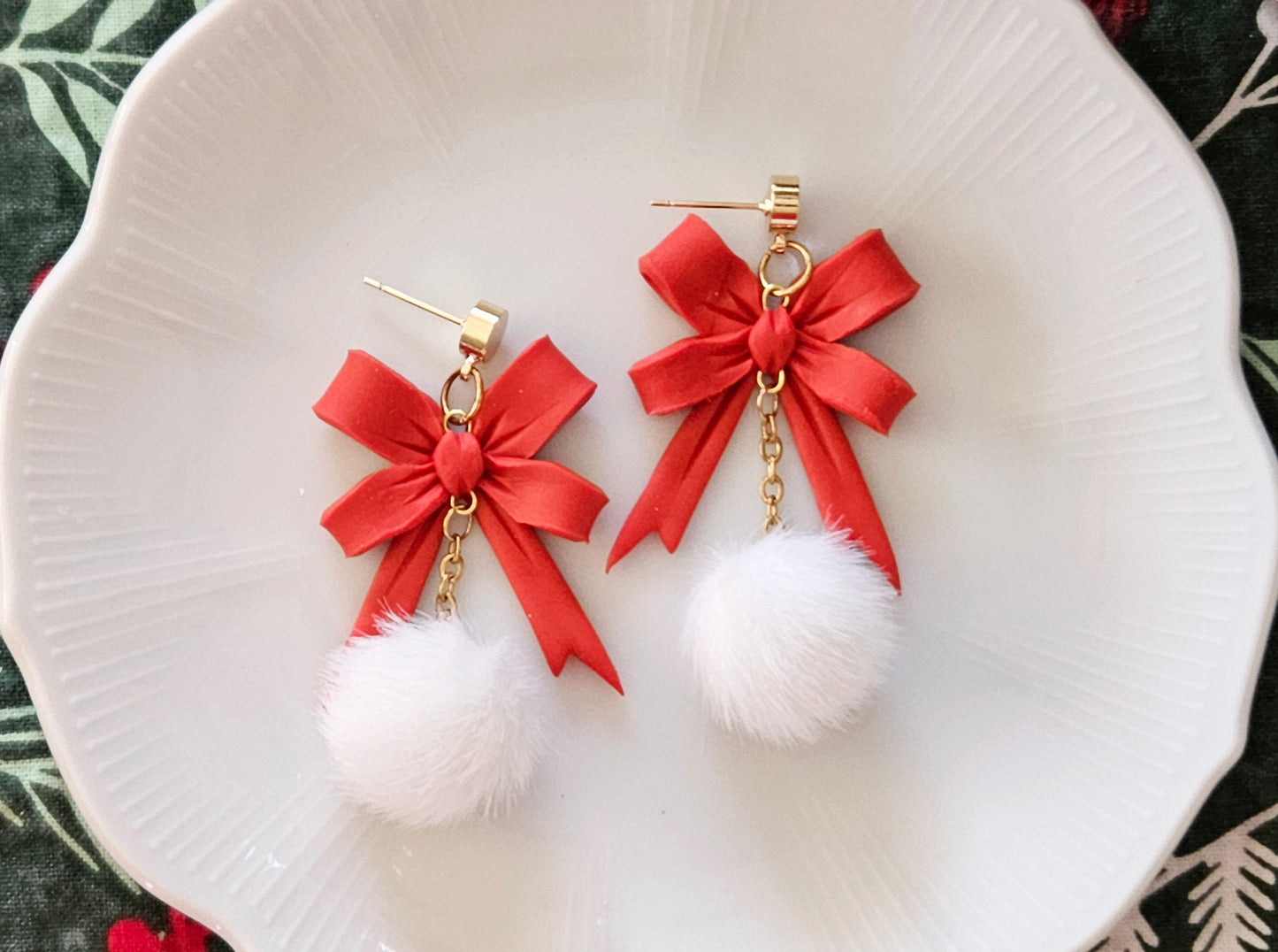 Christmas Bow Earrings