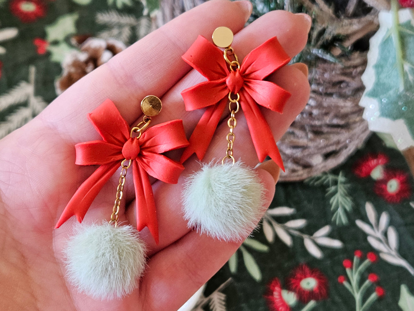 Christmas Bow Earrings