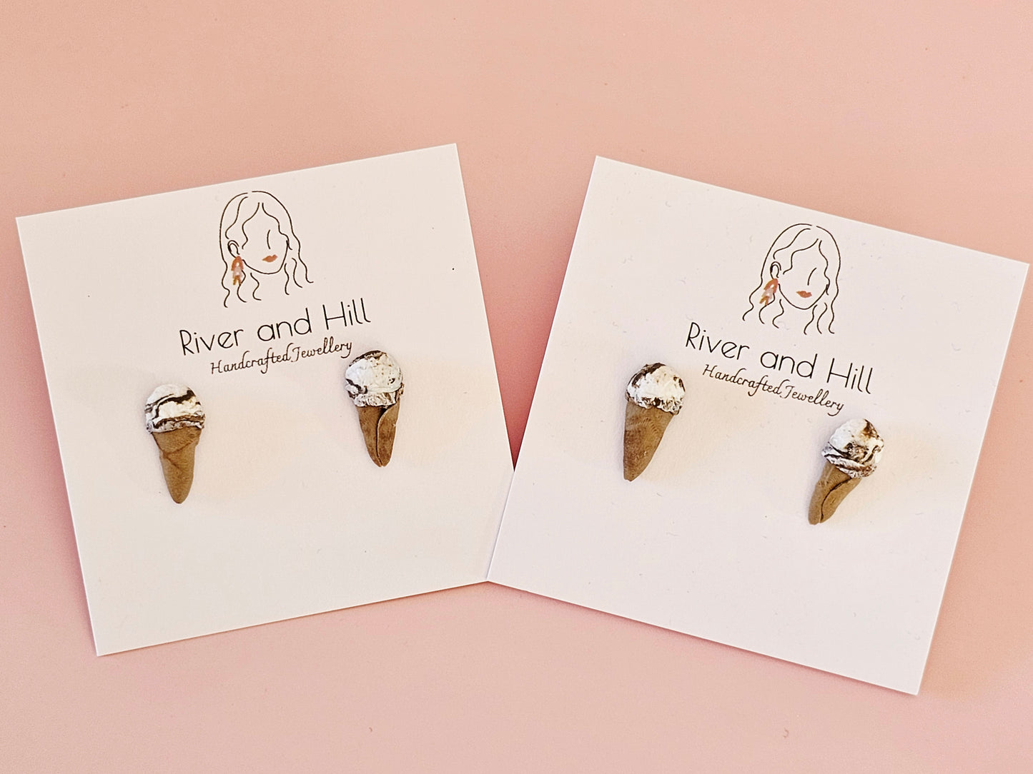 Ice Cream Cone Chocolate Swirl Studs