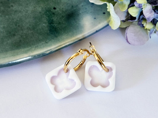 Porcelain Butterfly Hoops
