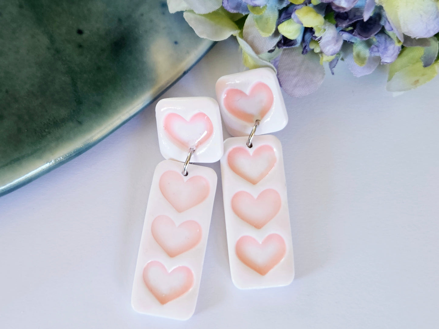 Porcelain Aroha Rectangle Earrings