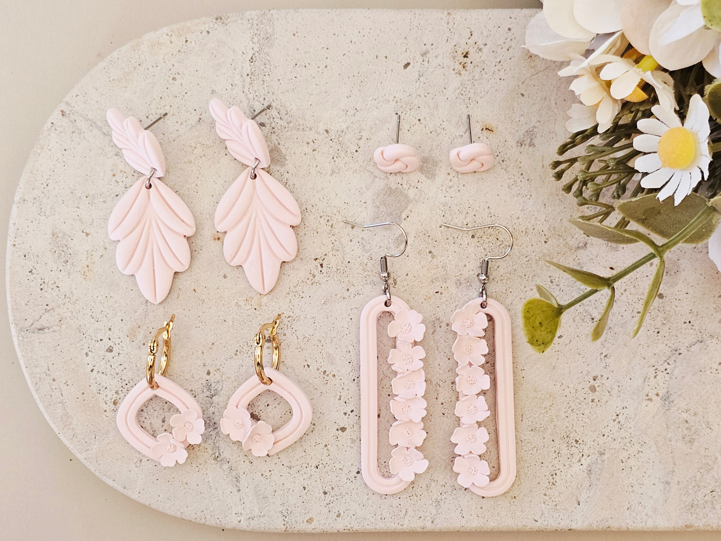 Daily Colour Pastel Pink Floral Earrings