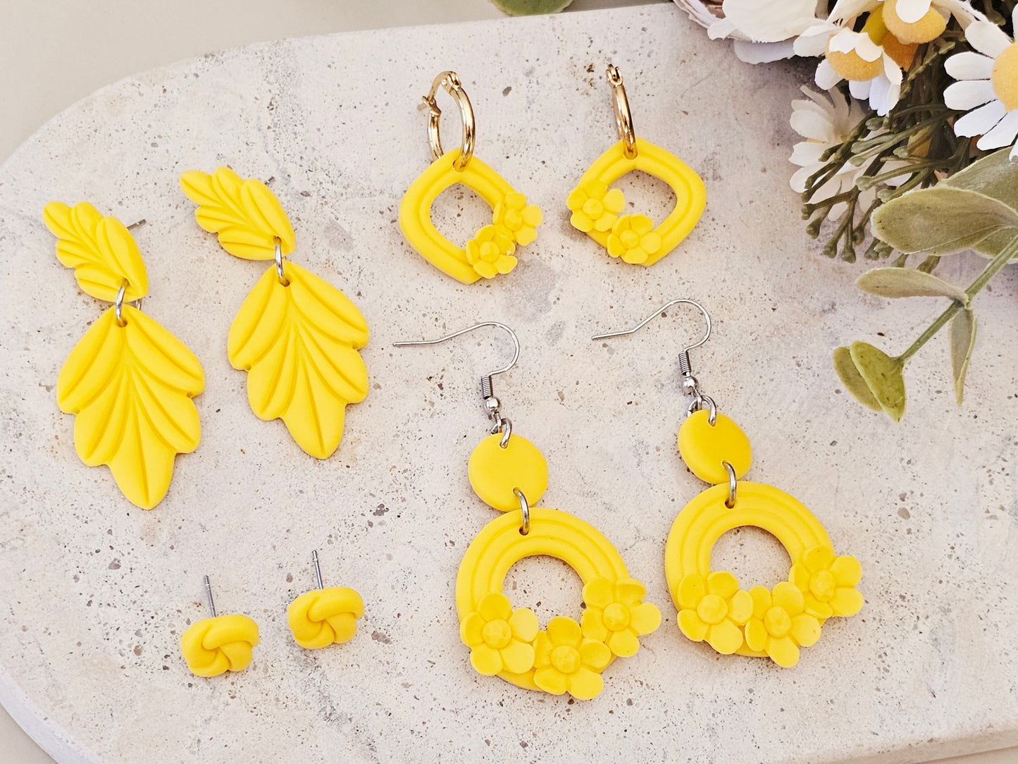 Daily Colour Bright Yellow Arch Earrings