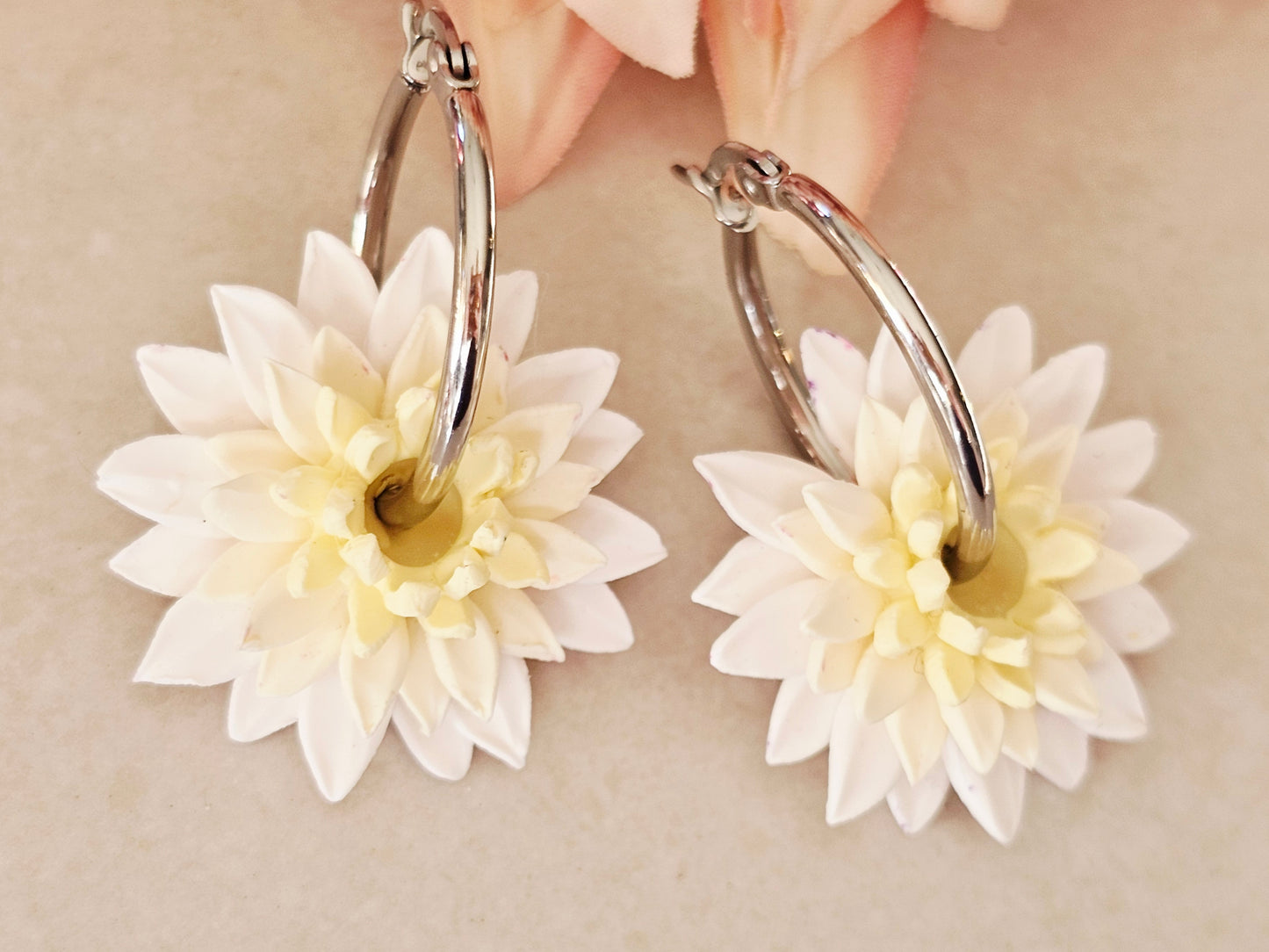Dahlia Hoops White