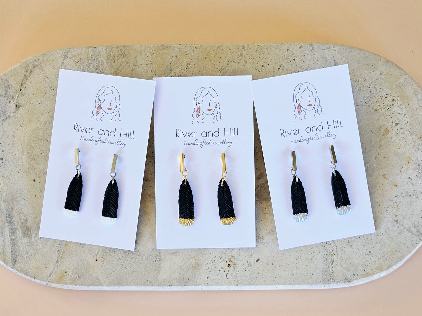 Huia Dainty Feather Earrings