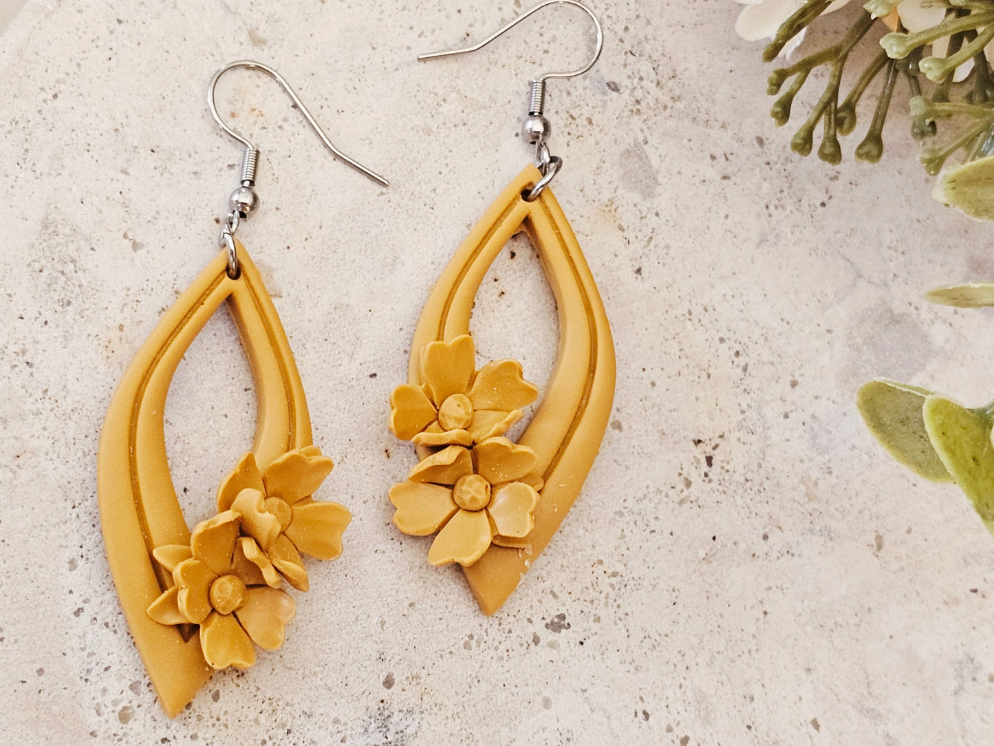 Daily Colour Mustard Floral Earrings