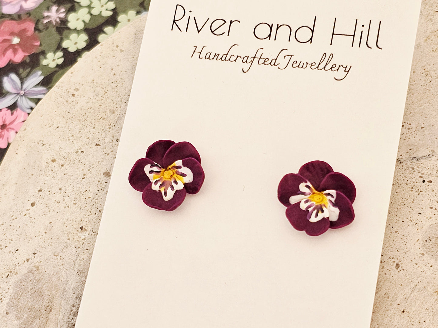 Pansy Studs Purple