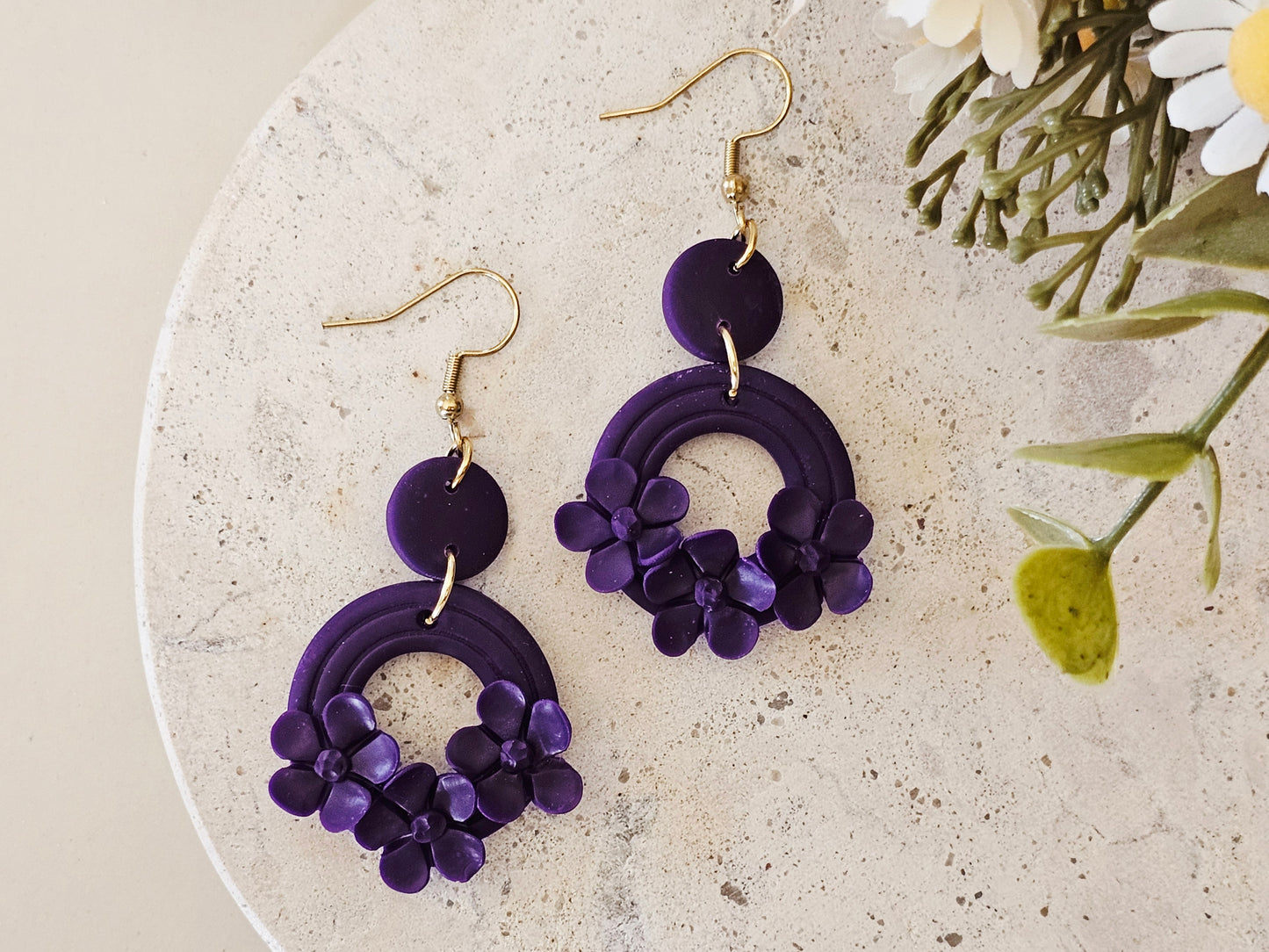 Daily Colour Purple Floral Earrings