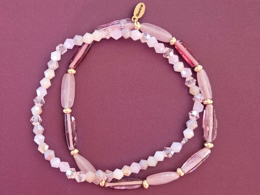 Stacking Bracelets Vintage Pink Stack