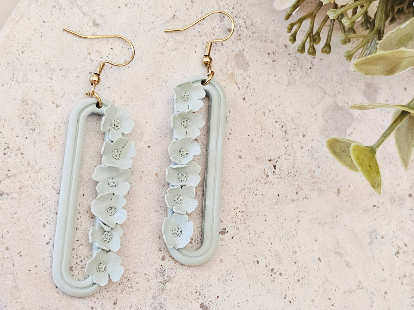 Daily Colour Sage Green Floral Earrings