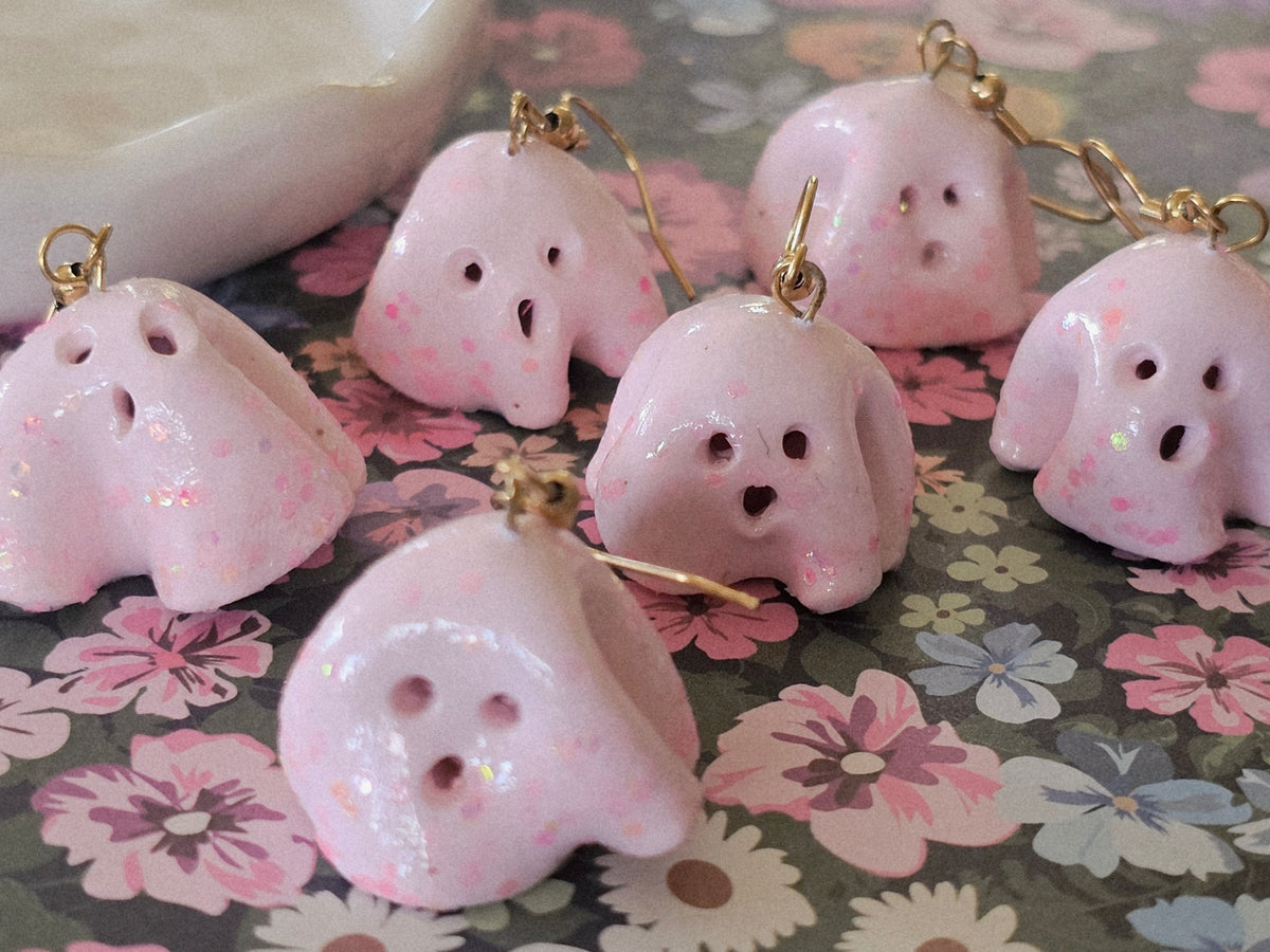 Halloween Pink Ghost Earrings