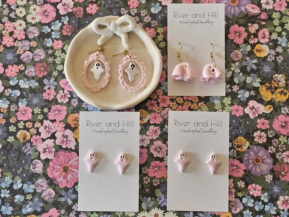 Halloween Pink Ghost Earrings
