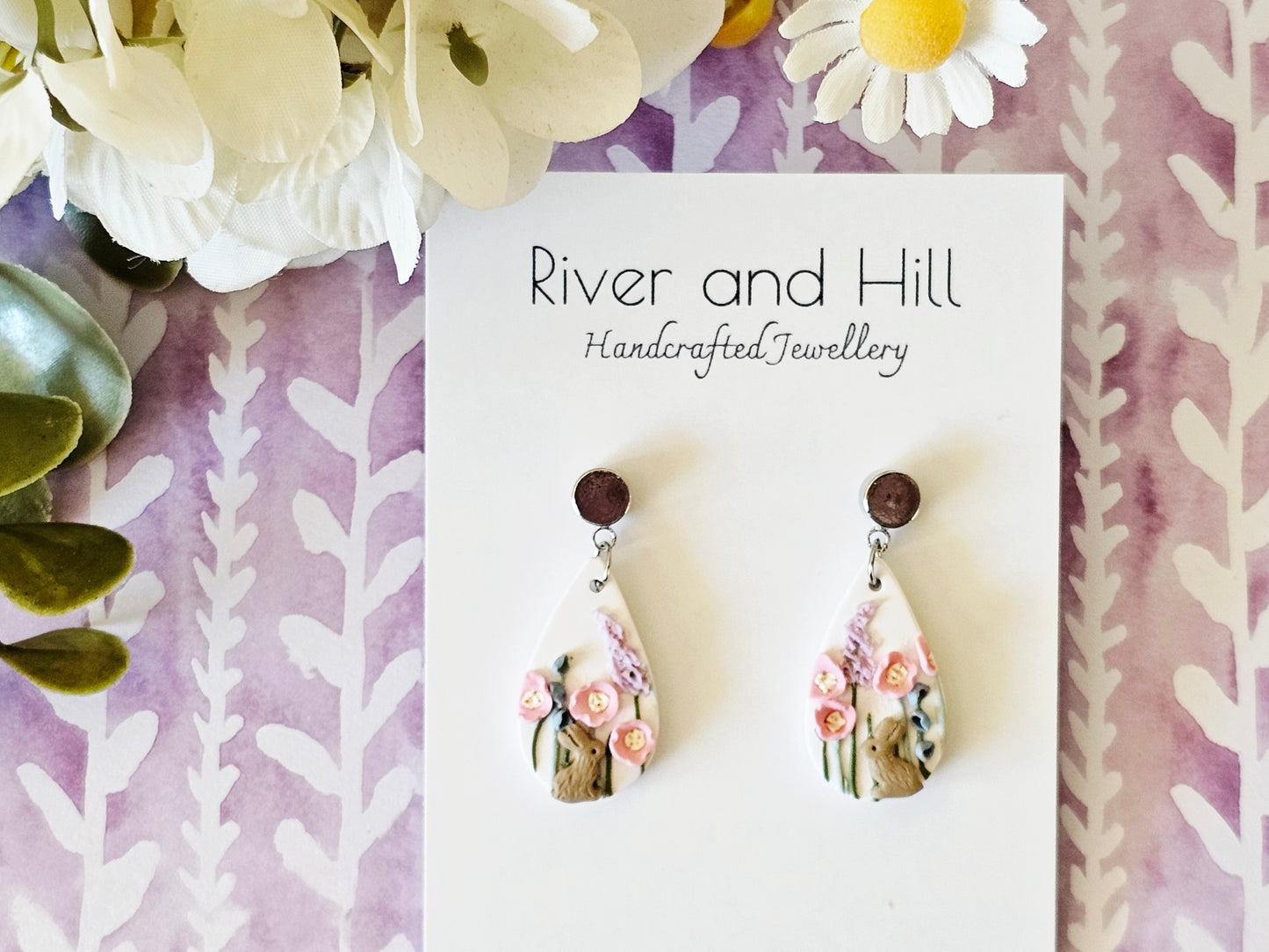 Meadow Bunny Droplet Earrings Small