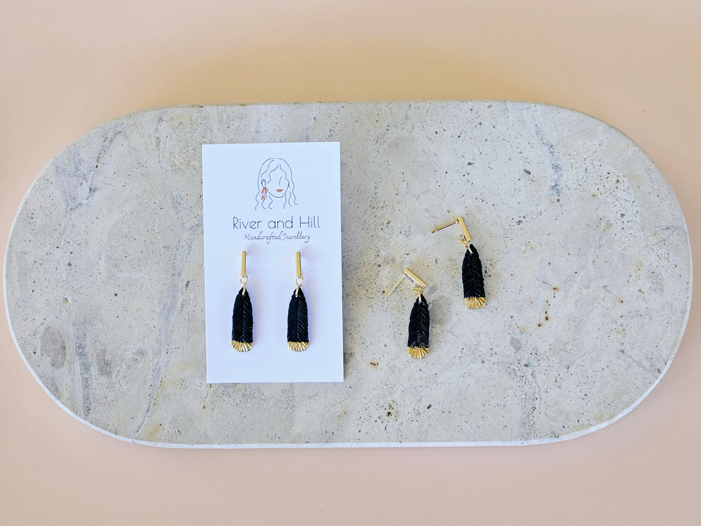 Huia Dainty Feather Earrings