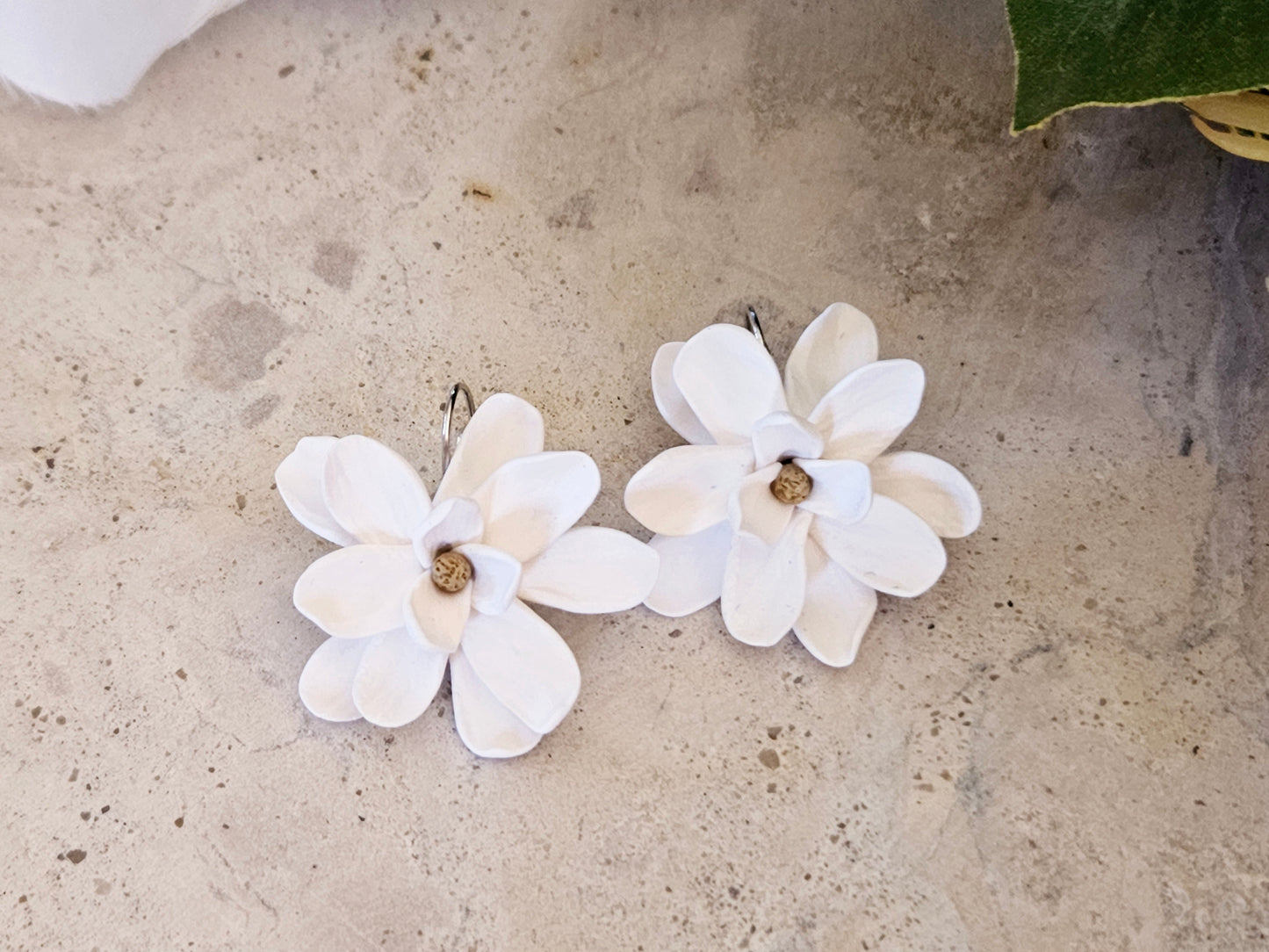 Magnolia French Hook Earrings White