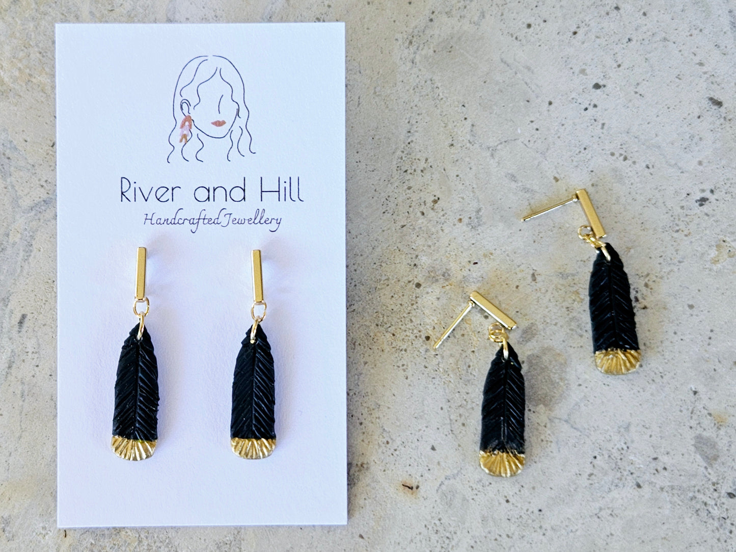 Huia Dainty Feather Earrings