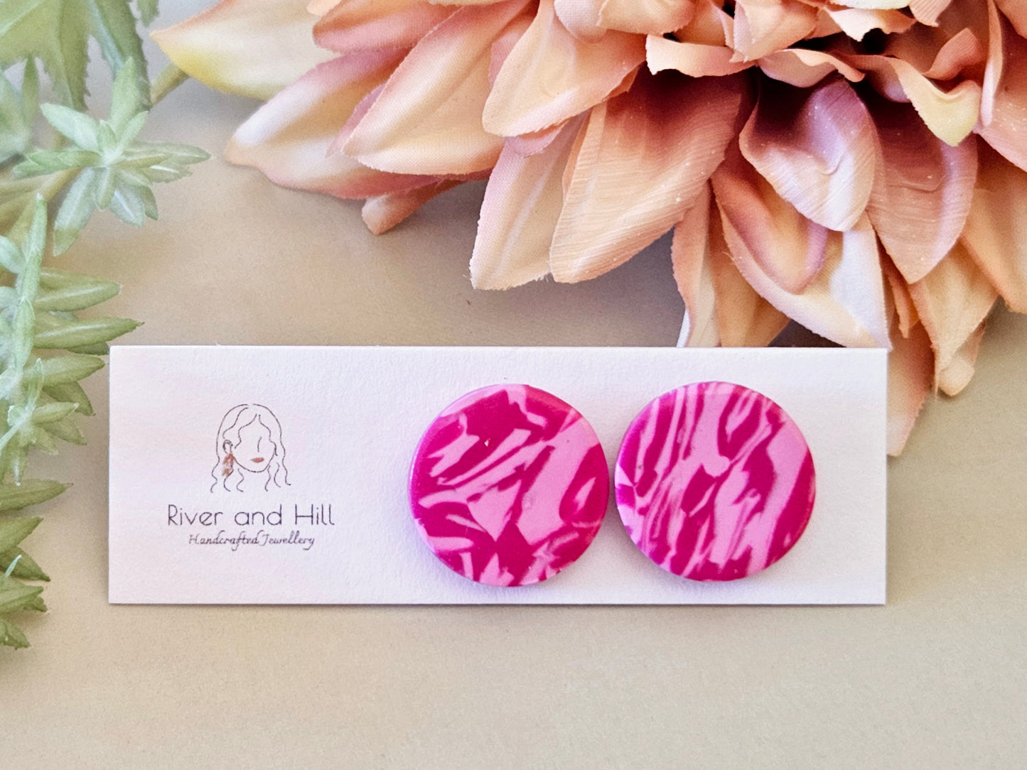 Scraps to Statements Pink Studs