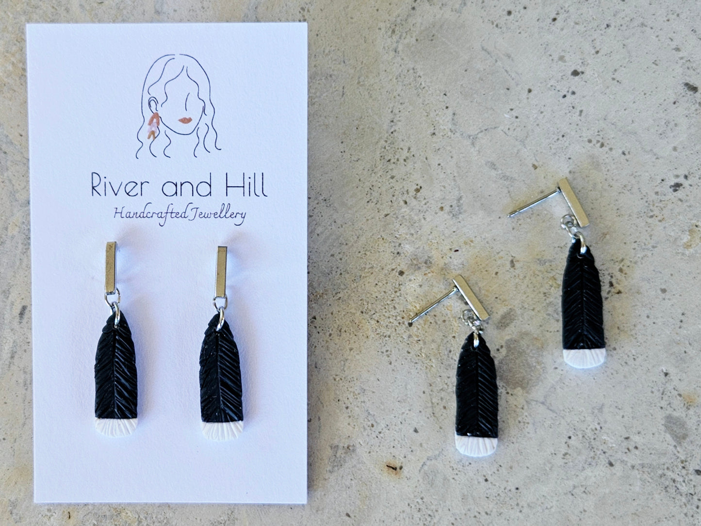 Huia Dainty Feather Earrings