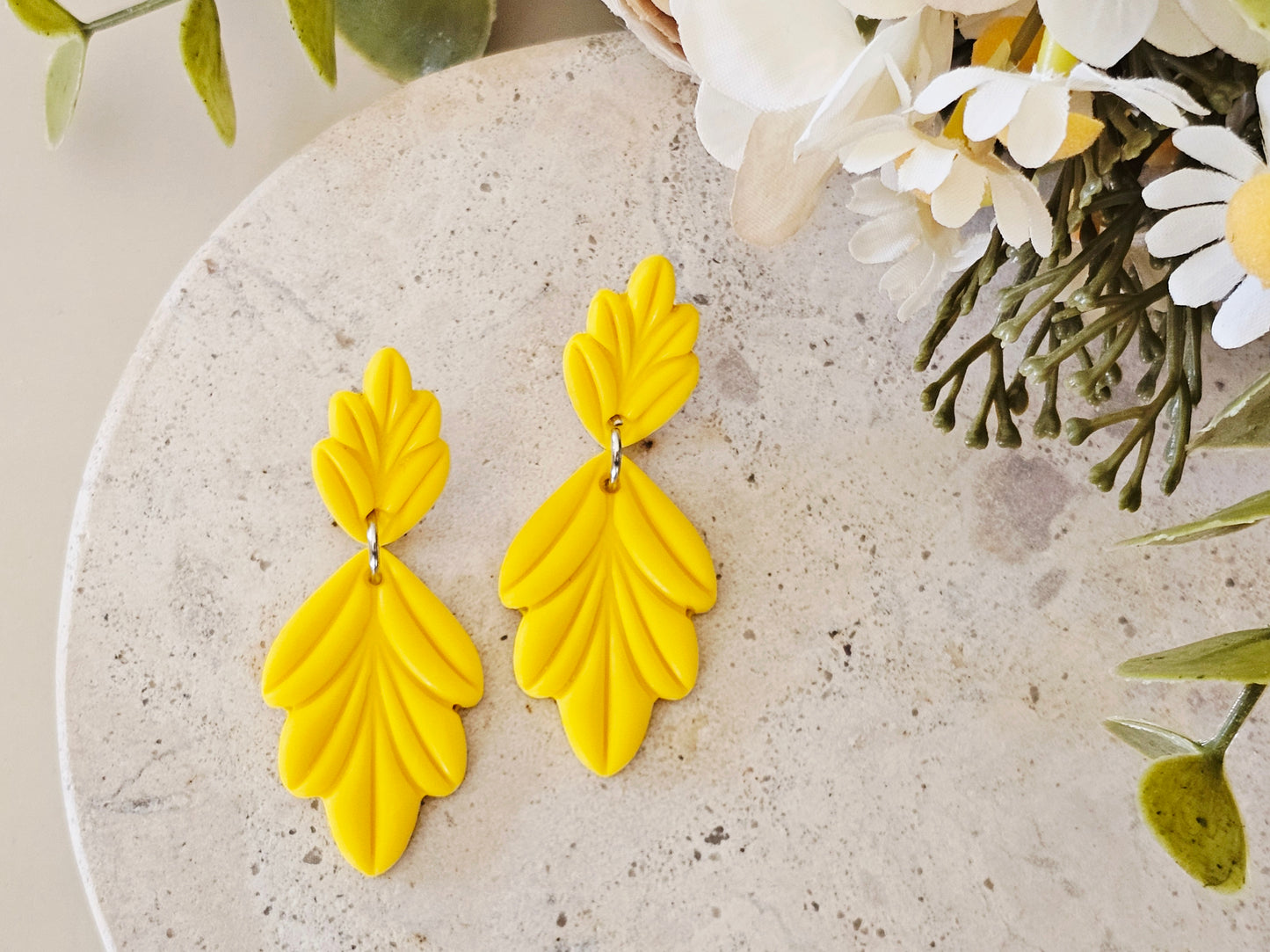 Daily Colour Bright Yellow Arch Earrings
