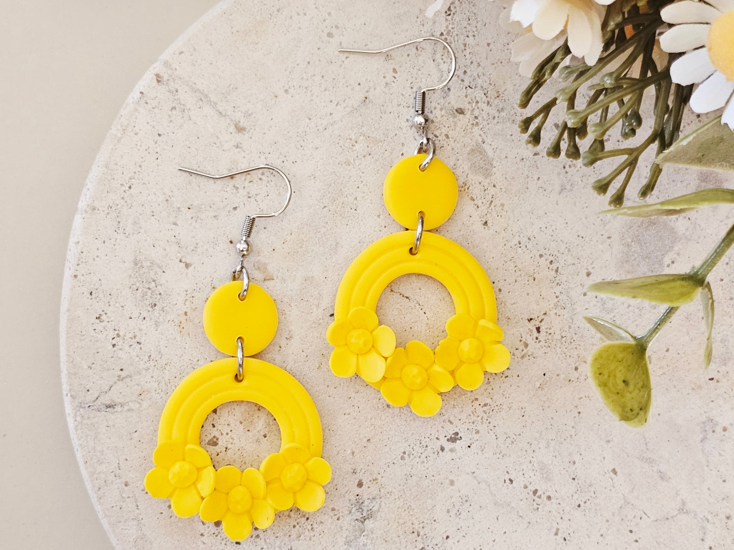 Daily Colour Bright Yellow Floral Earrings