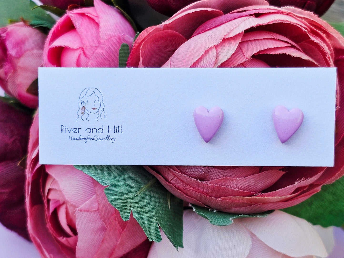 Hearts Collection Hearts Studs Pink