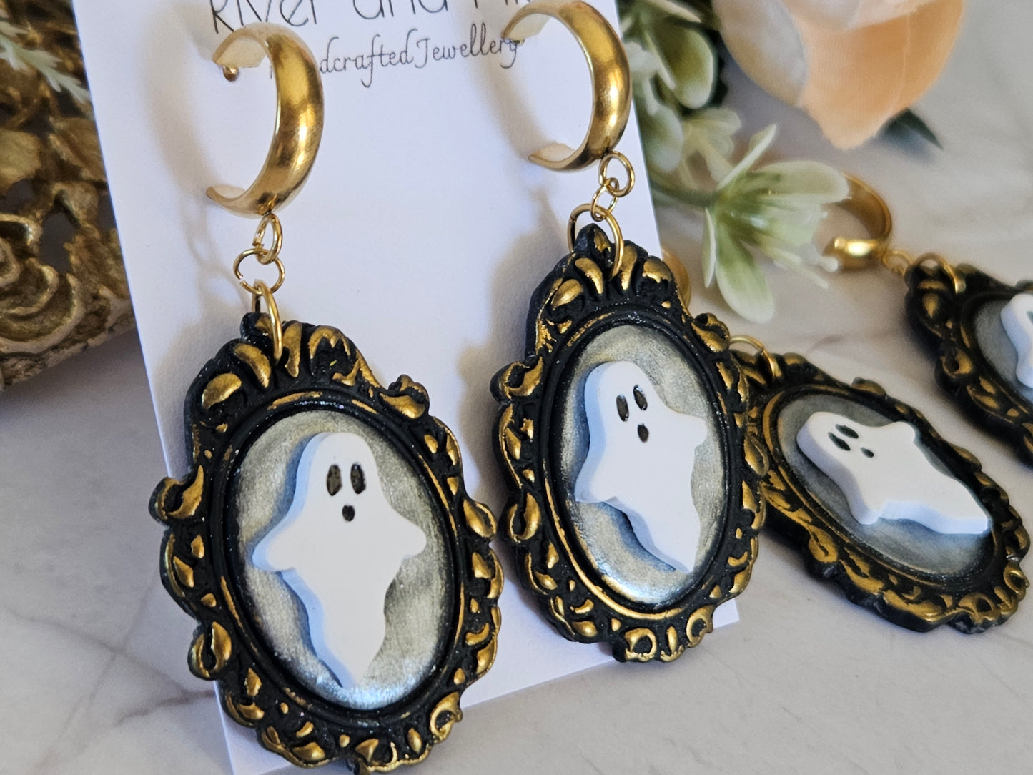 Halloween Mirror Ghost Earrings