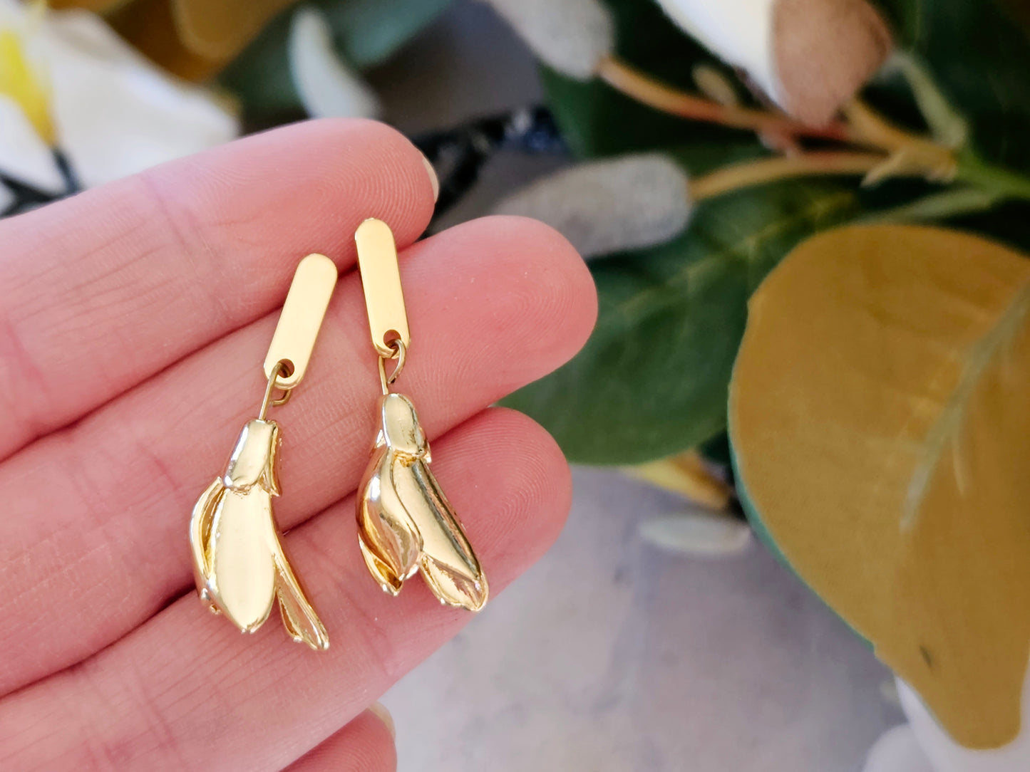 Magnolia Gold Charm Earrings
