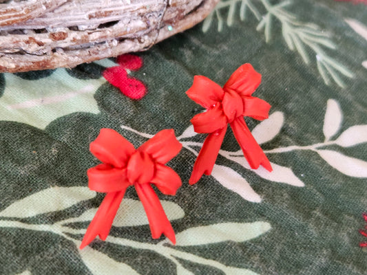 Christmas Bow Studs