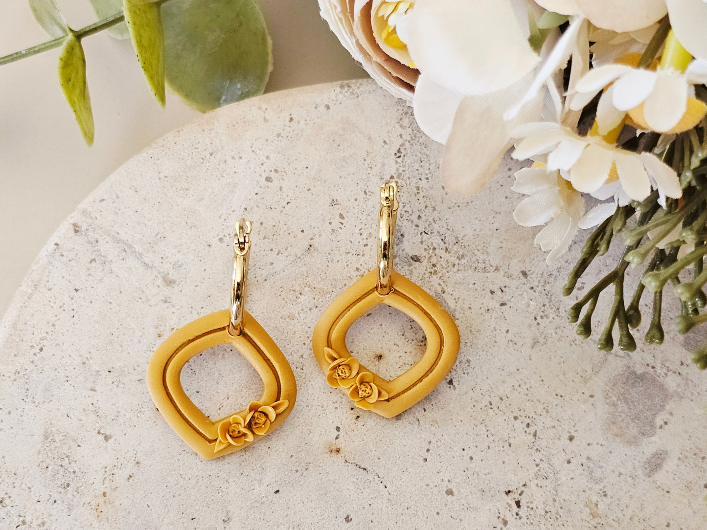 Daily Colour Mustard Floral Hoops
