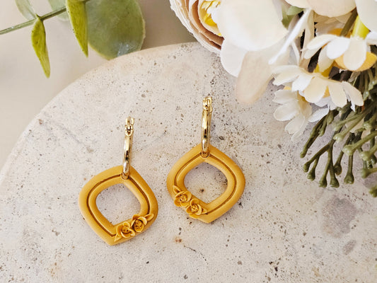 Daily Colour Mustard Floral Hoops