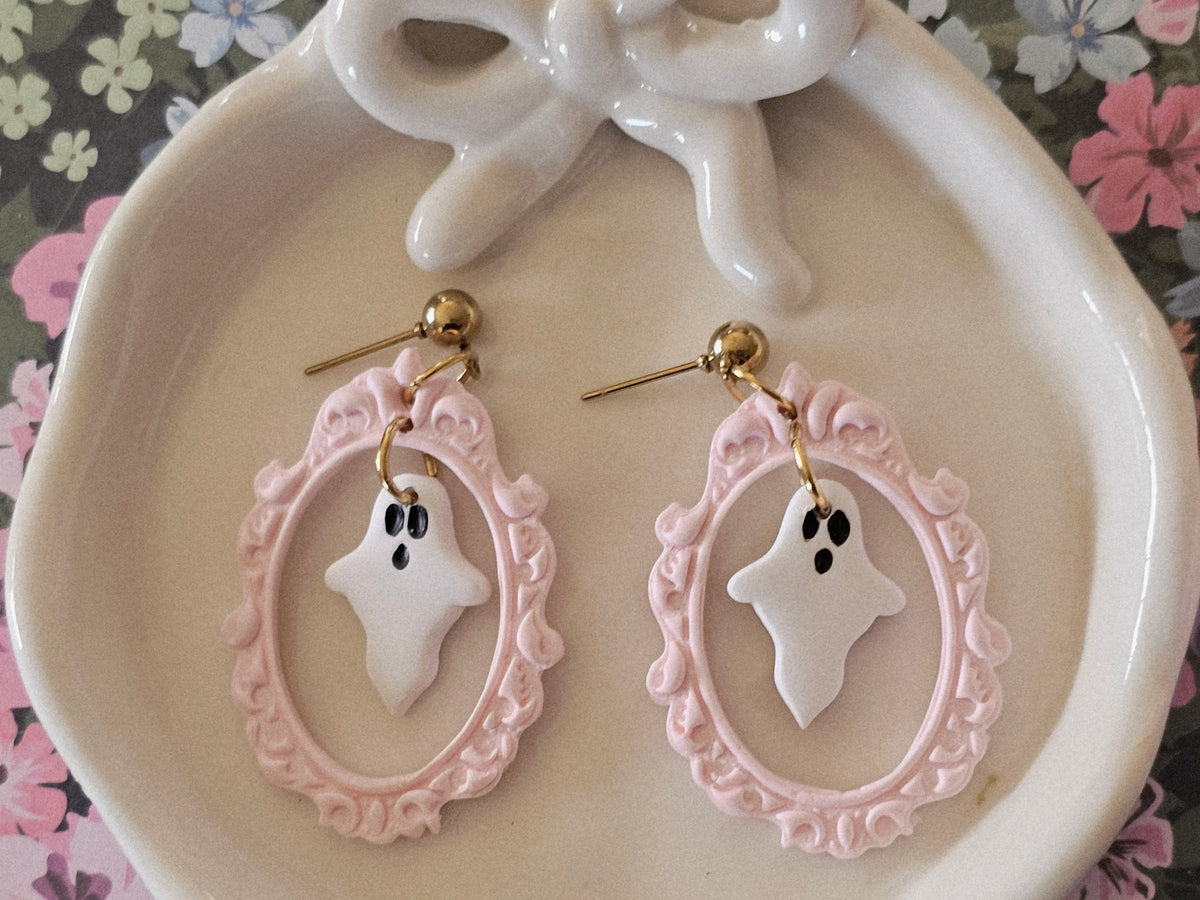 Halloween Frame Ghost Earrings