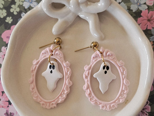 Halloween Frame Ghost Earrings