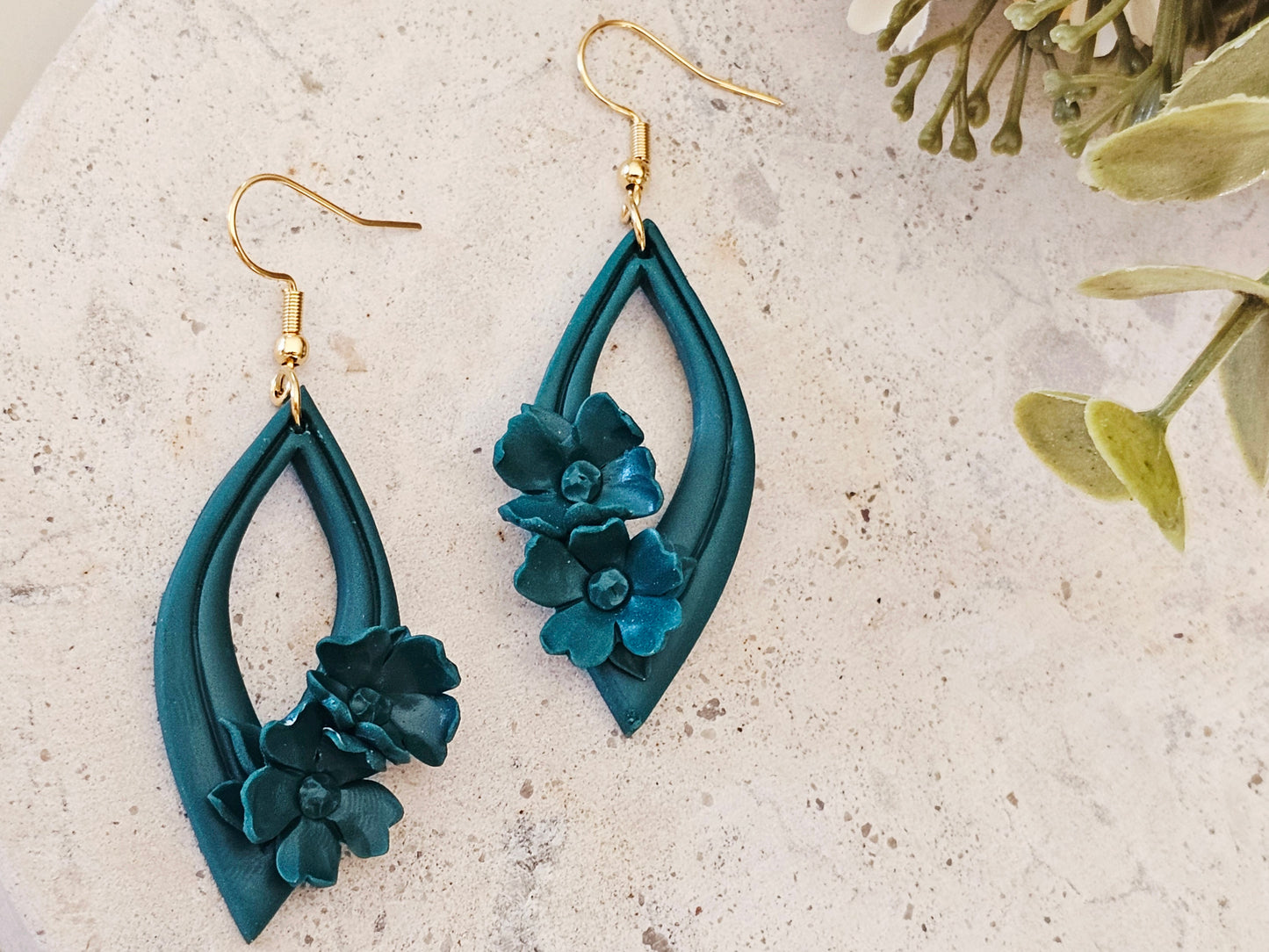 Daily Colour Emerald Green Floral Earrings