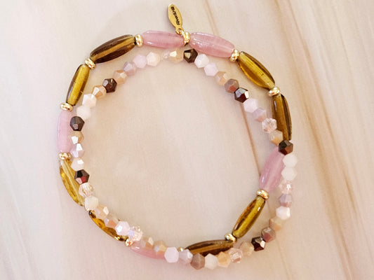 Stacking Bracelets Vintage Blush Stack
