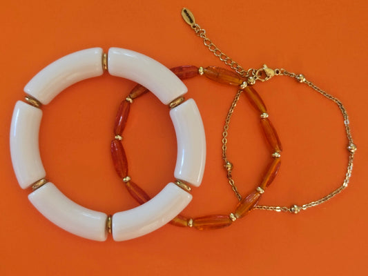 Stacking Bracelets Vintage Orange Stack