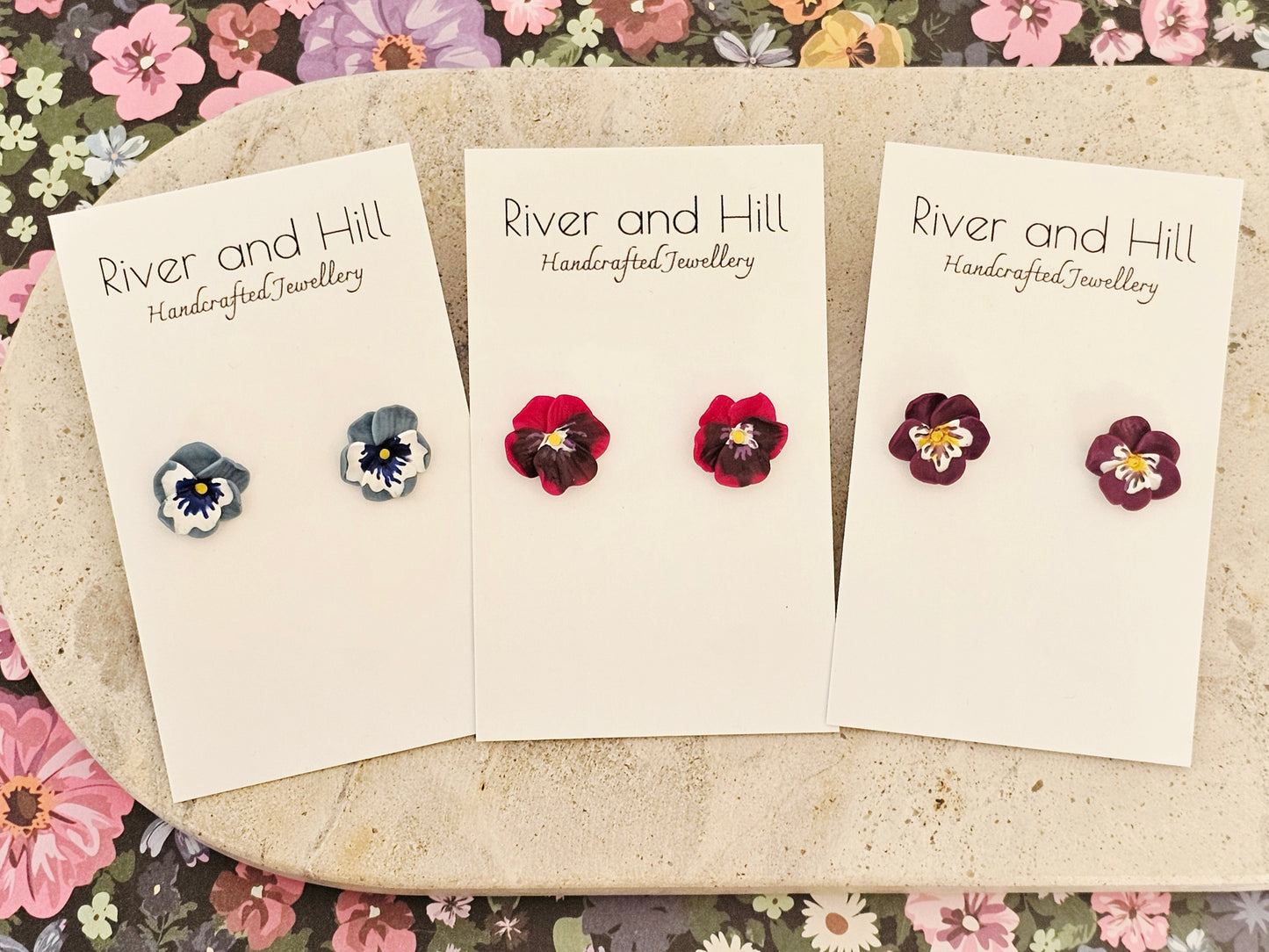 Pansy Studs Blue