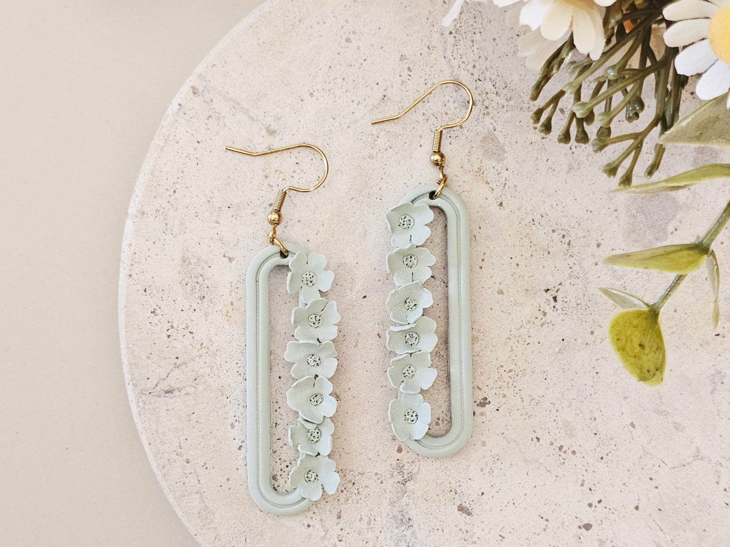 Daily Colour Sage Green Floral Earrings