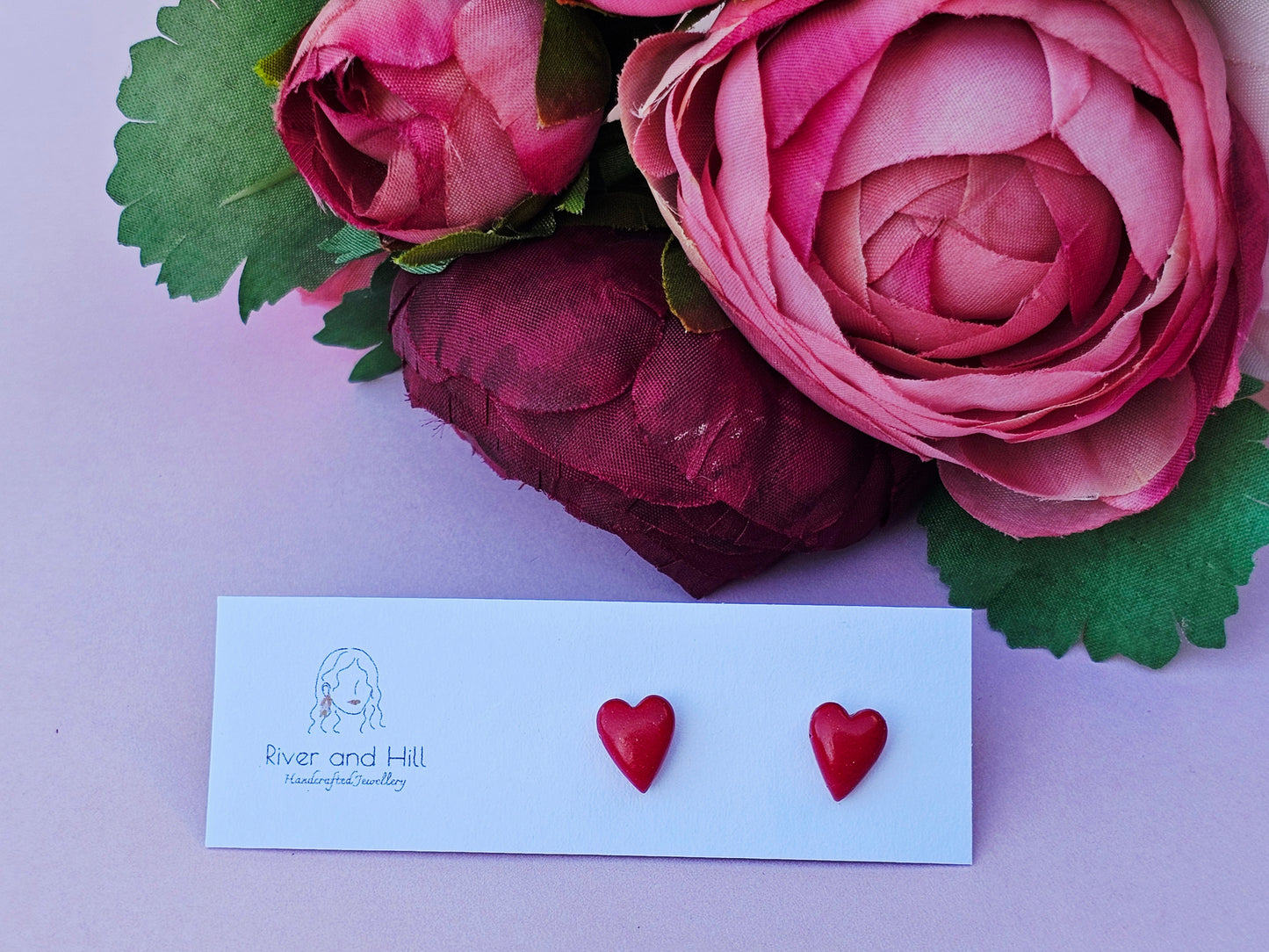 Hearts Collection Hearts Studs Red