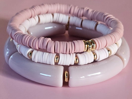 Stacking Bracelets Dusty Mauve Stack