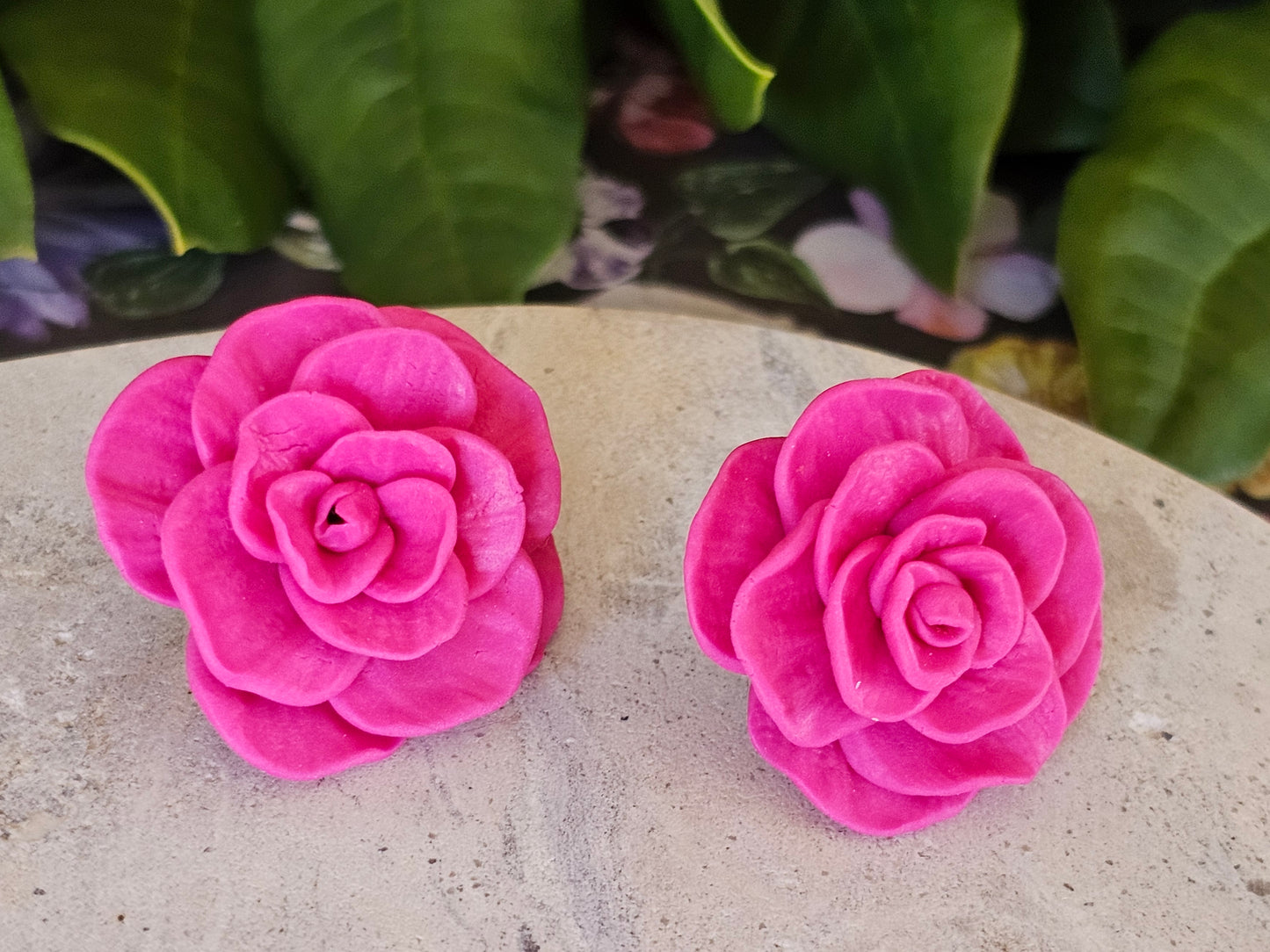 Cammellia French Hook Earrings Magenta