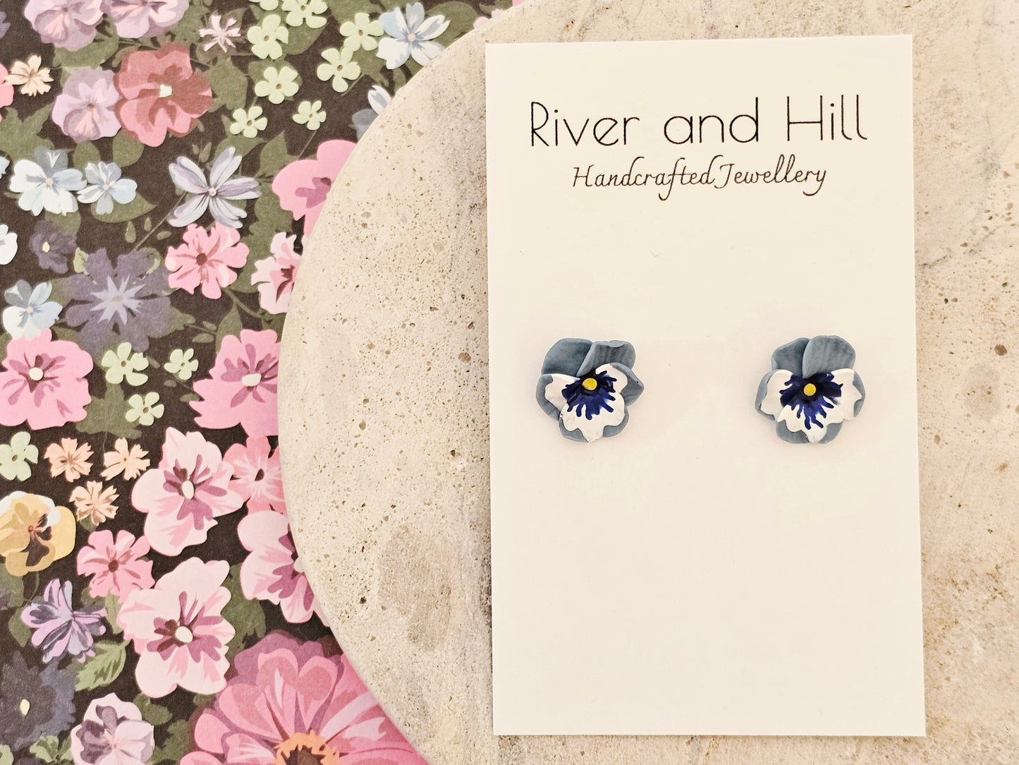 Pansy Studs Blue